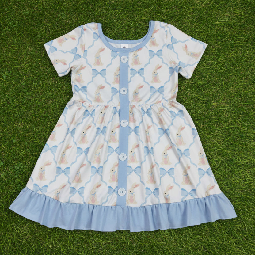 easter bunny button trimmed twirl