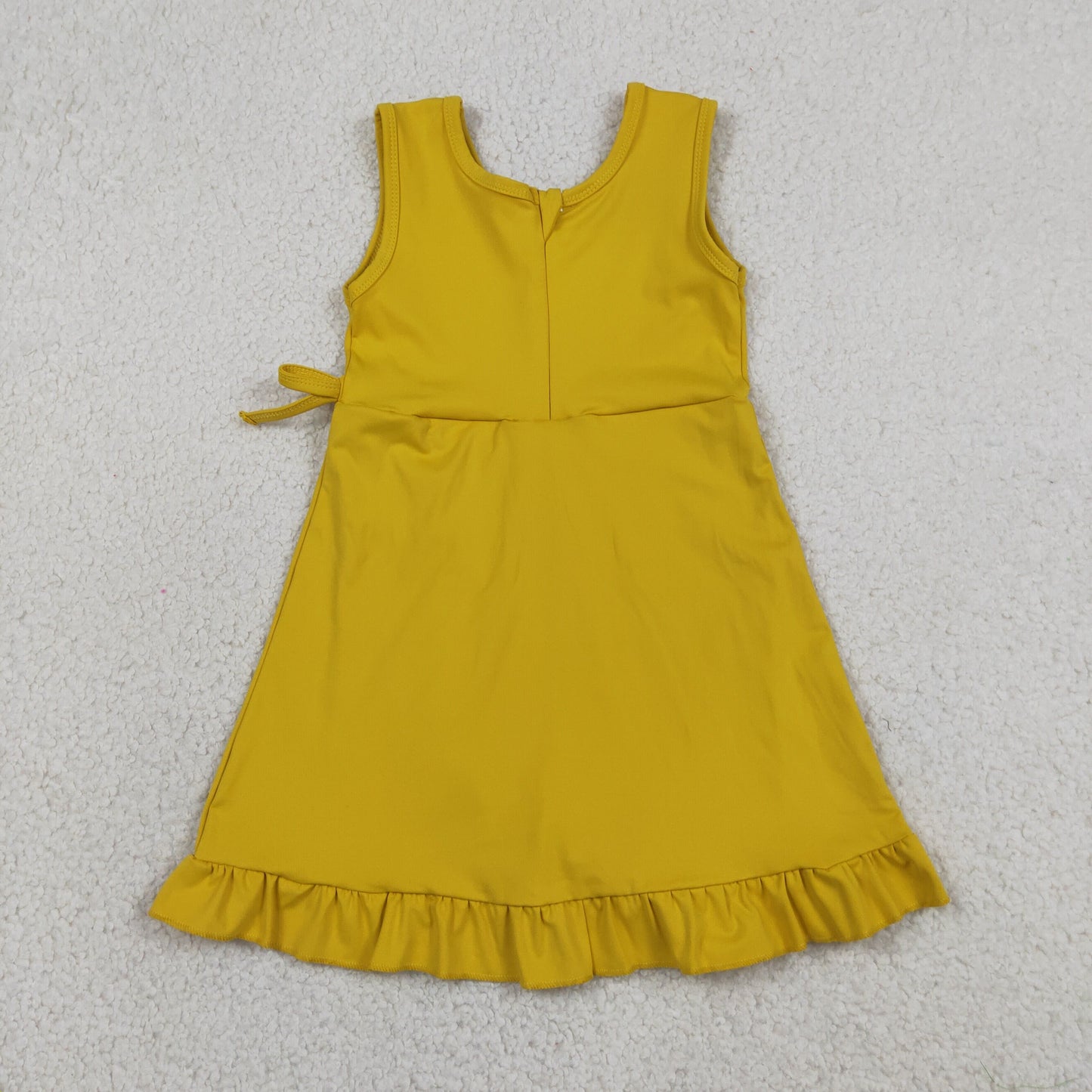 solid mustard ruffle athletic dress