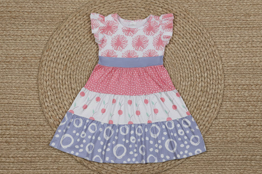 flutter sleeve flower dress