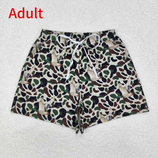 S0468 Adult male duck camouflage green swimming trunks