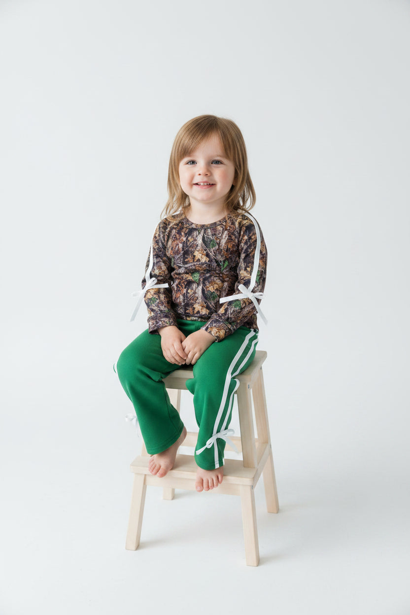 long sleeve camo pants outfit girls outfit