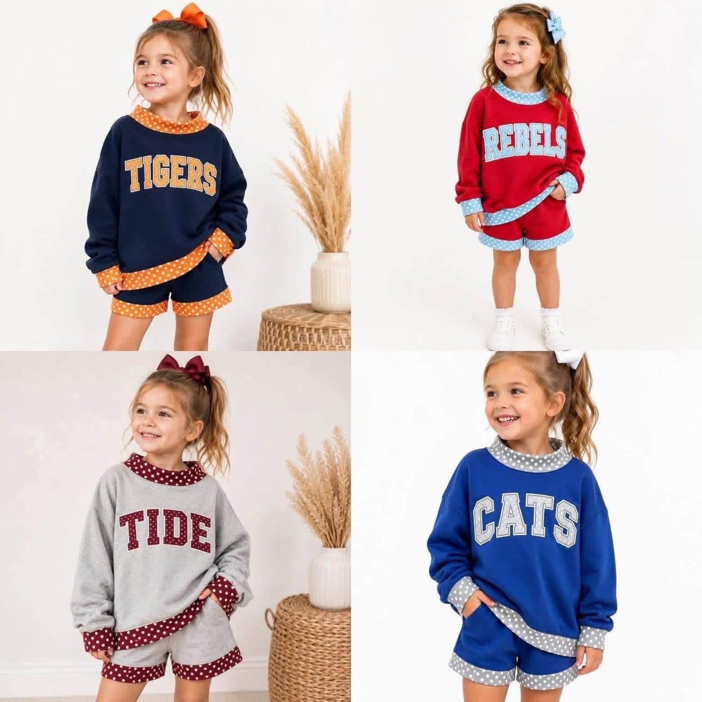 Custom order MOQ 5 one items team long sleeve shorts sets