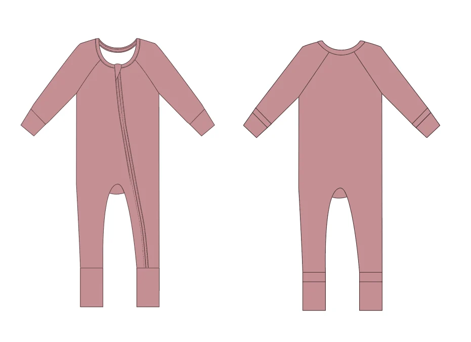 Custom order MOQ 3 one items Dusty Rose Snuggles - Footless and Two Piece