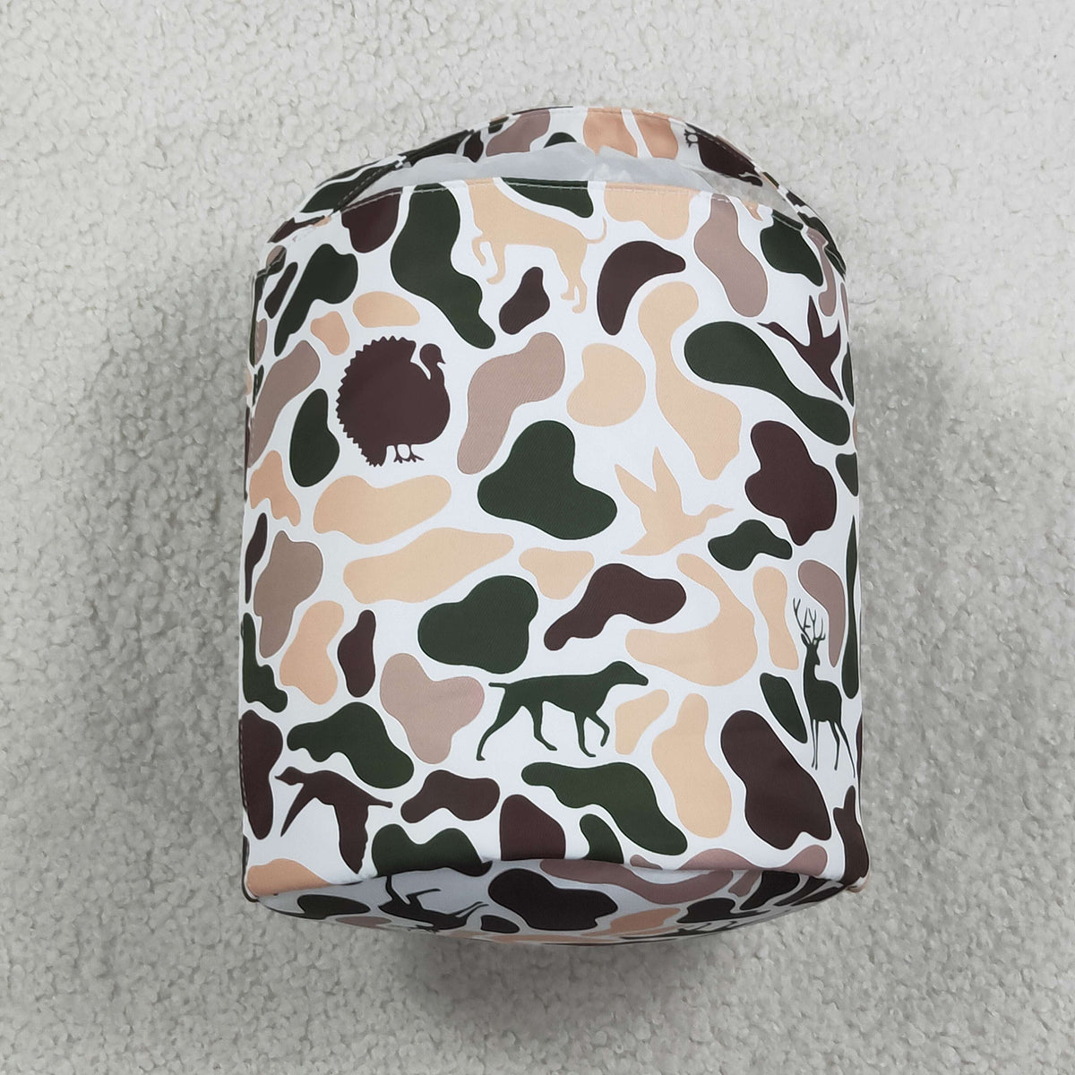 hunting camo with bunny pattern easter baseket bag