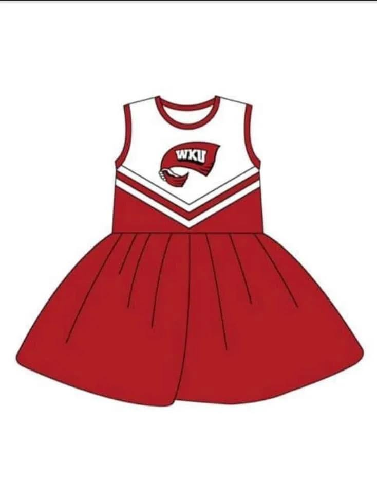 Custom order MOQ 3 sleeveless team cheerleader dress