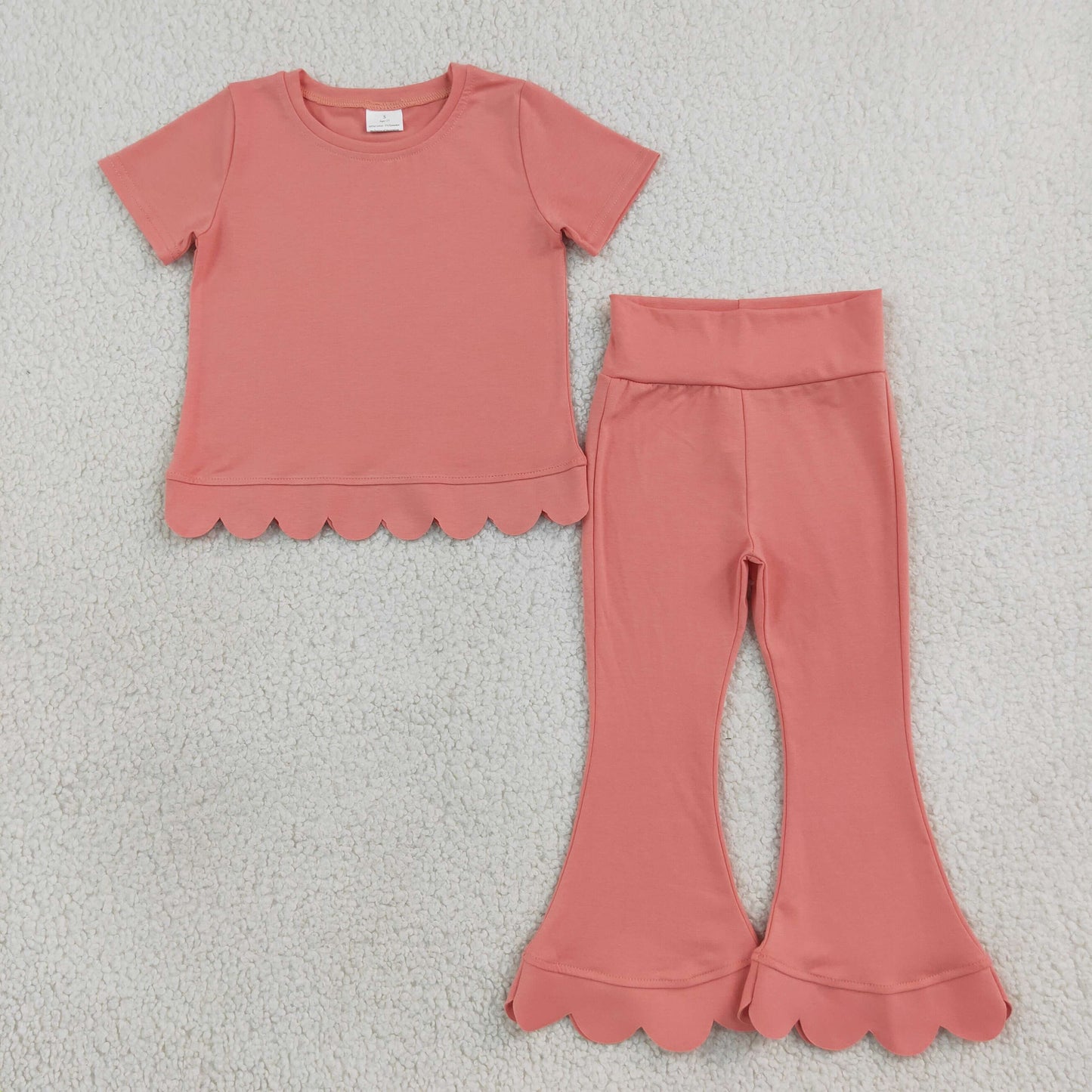 solid cotton callop girls outfit pants set