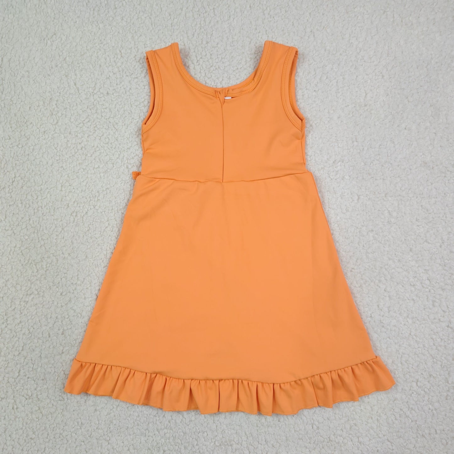 solid orange ruffle athletic dress