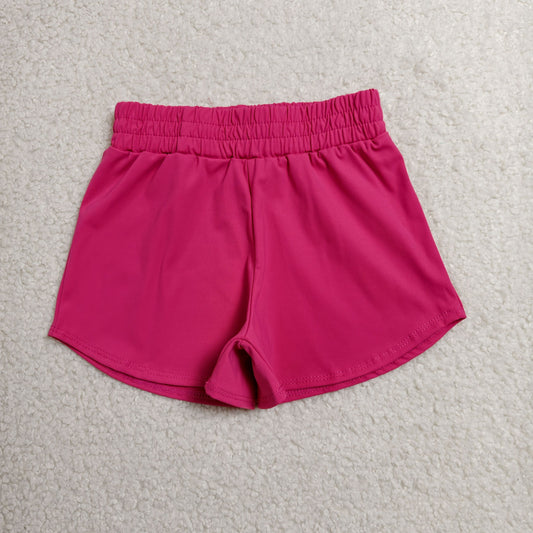 solid hot pink athletic active shorts