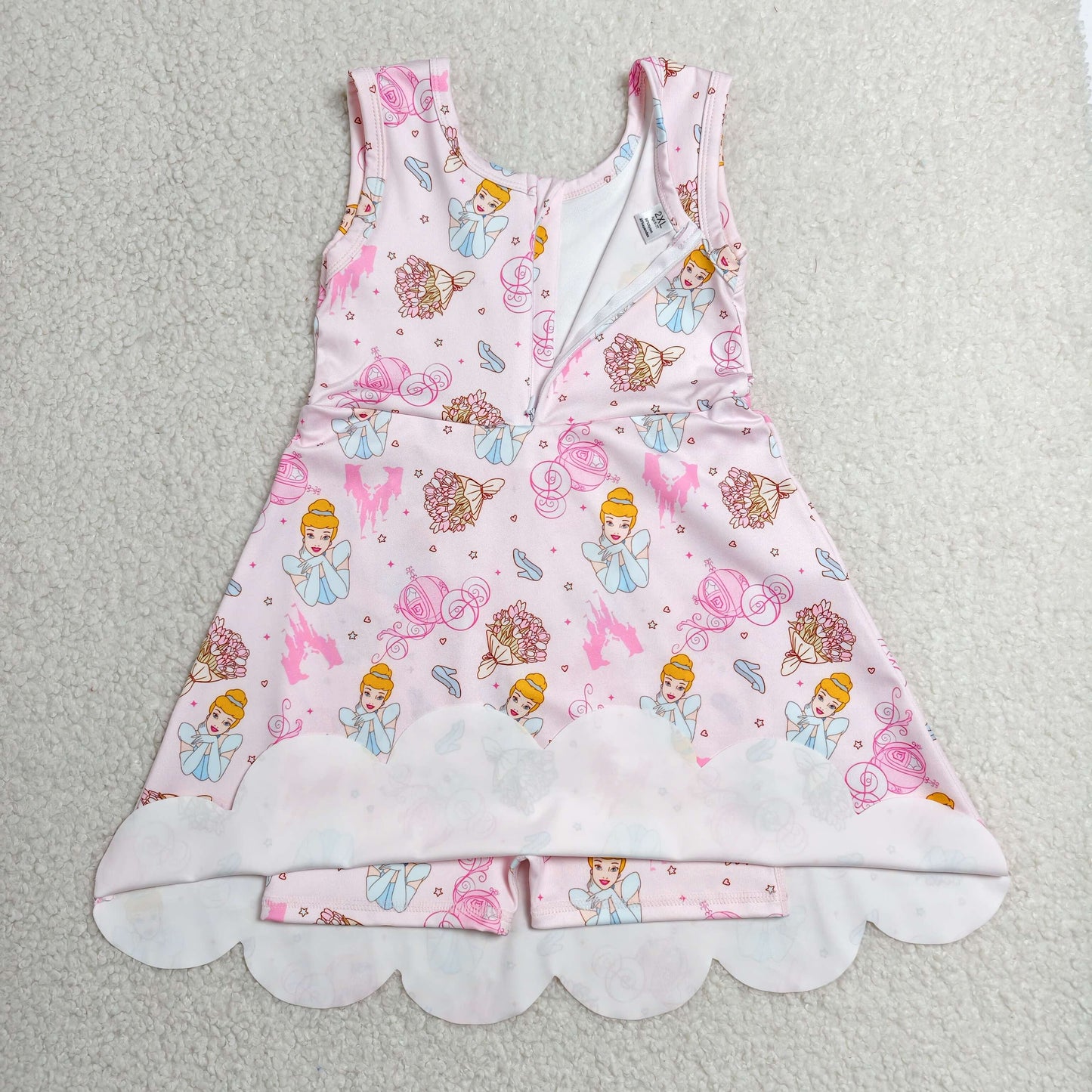 pink castle princess scallop athletic dress