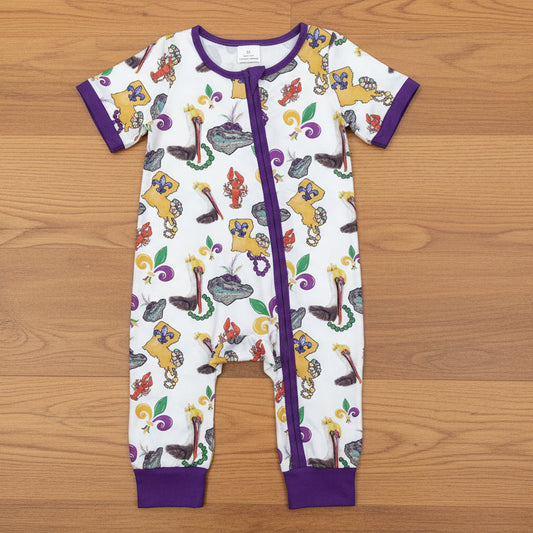 mardi gras zip sleeper boy