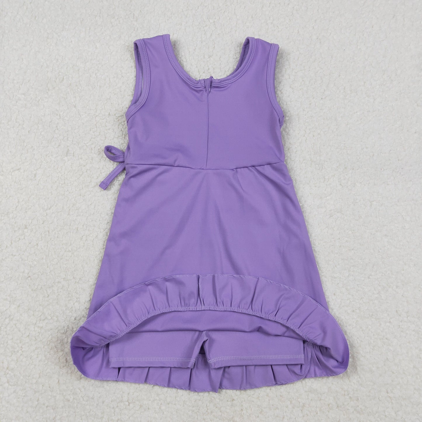solid purple ruffle athletic dress