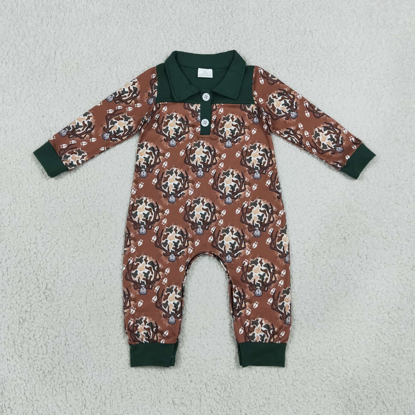 boys deer pattern romper for fall