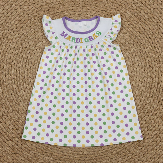 polk dots mardi gras embroidery dress