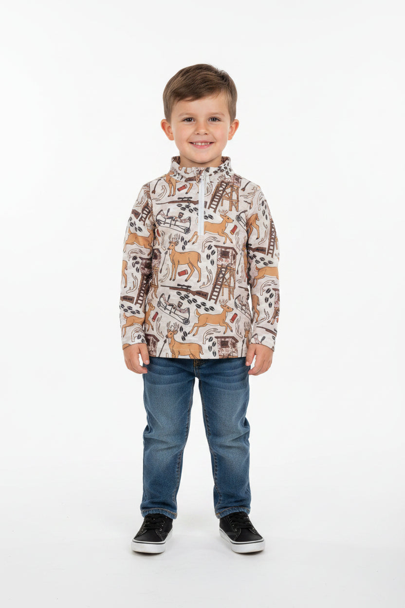 deer hunting hunter boy pullover