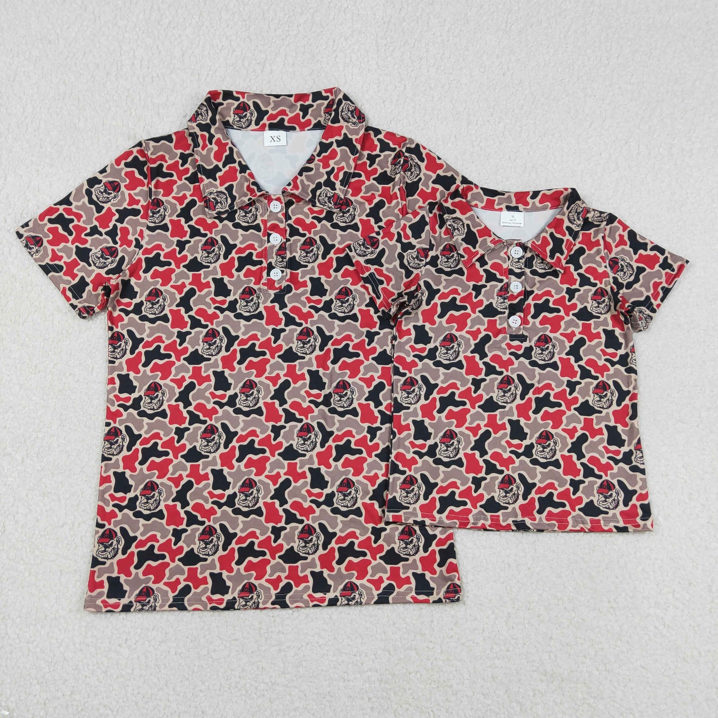 camo bulldog adult man polo