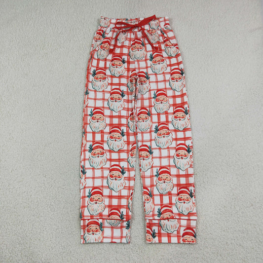 red plaid with santa women pants adult clothing for Halloween