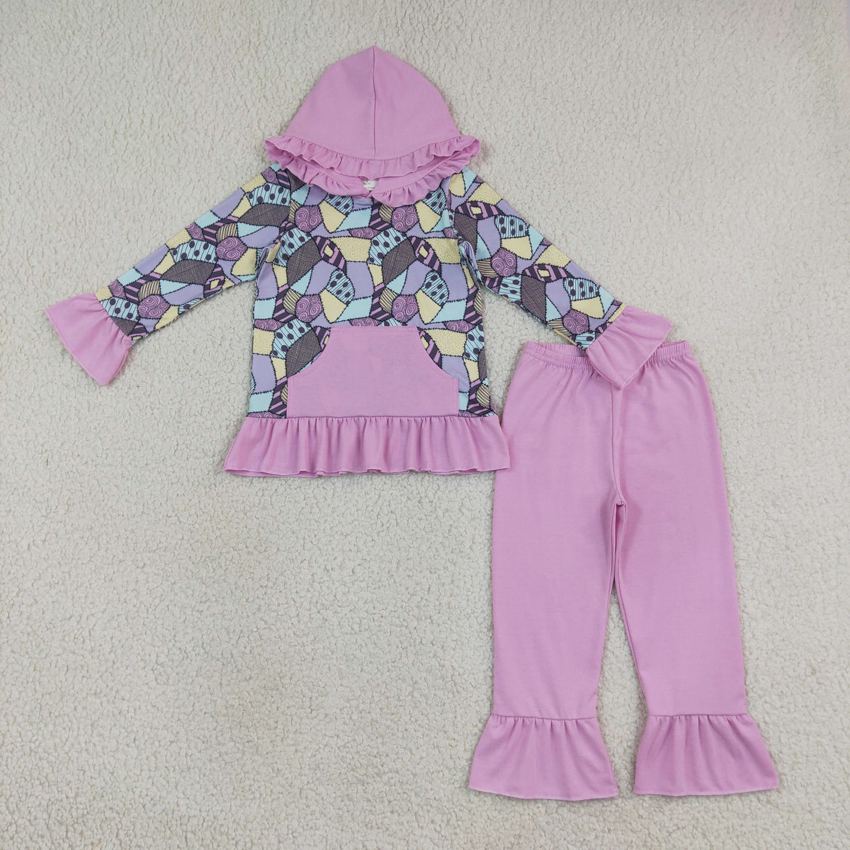 sally patchwork ruffle hoodie outfit
