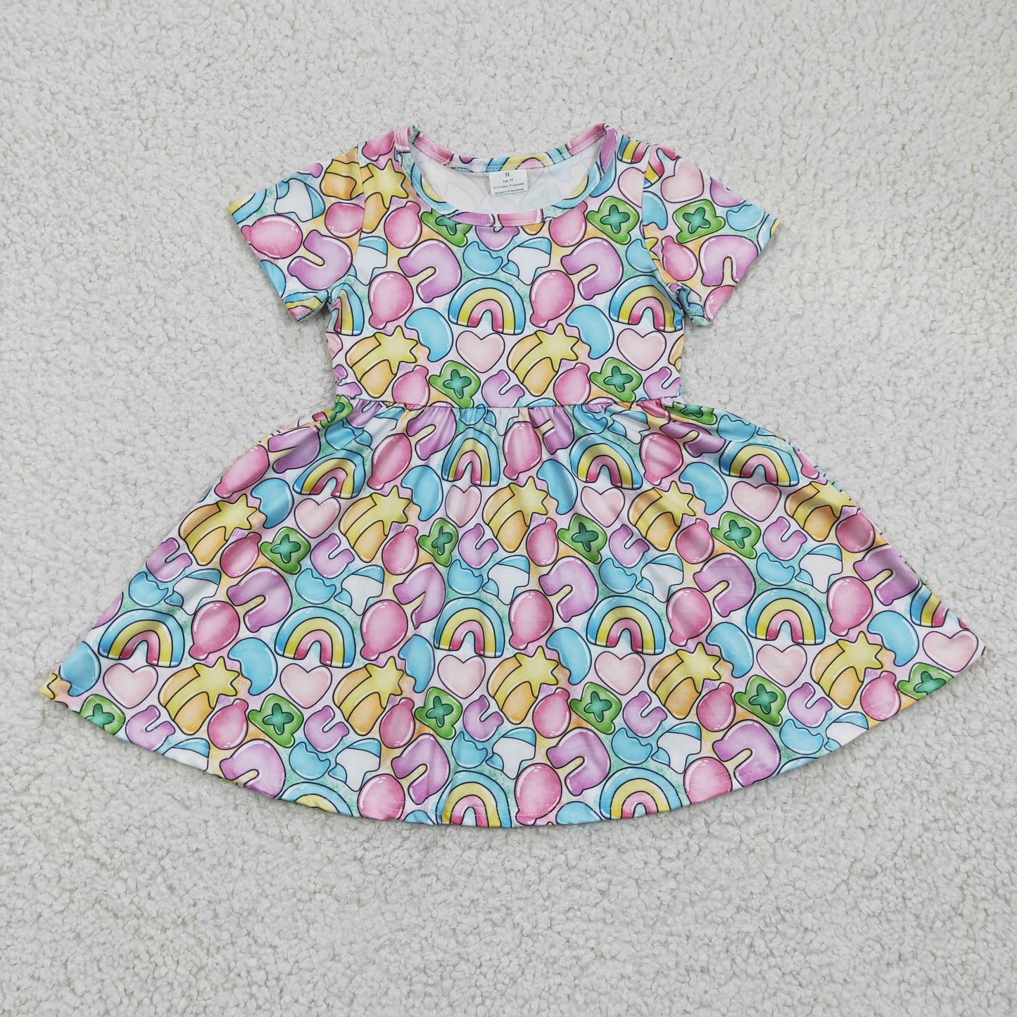 girl’s dresses for st Patrick rainbow lucky charm