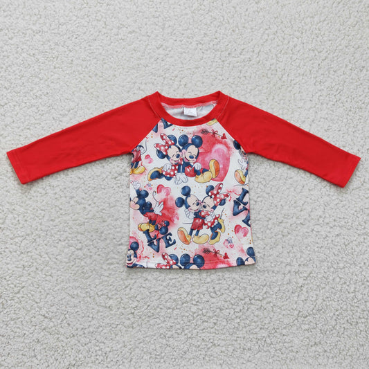 red mouse raglan shirt  BT0157