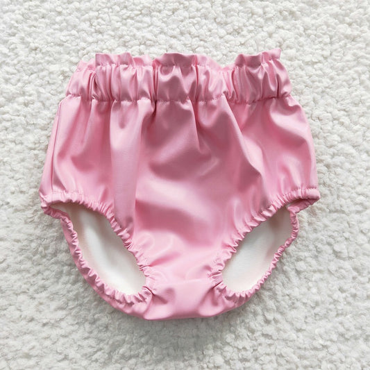 SS0050 Pink Shiny Leather Bummies Shorts