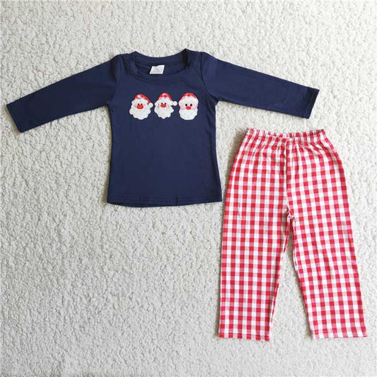 6 A6-27 Boys Embroidered Santa Claus Long Sleeve Suit