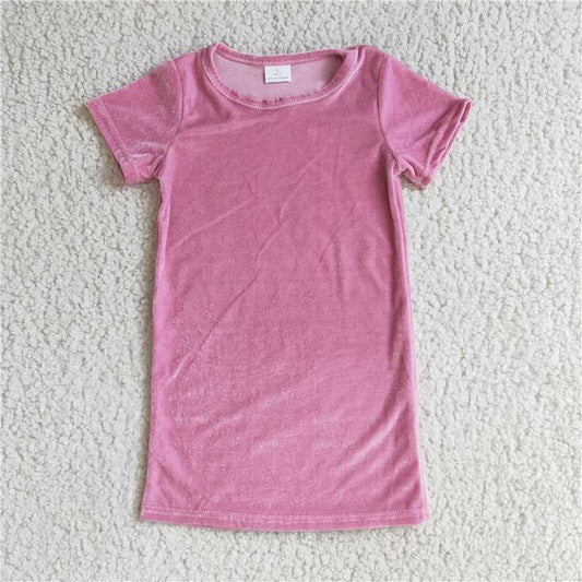D9-1 PINK COLOR VELVET DRESS