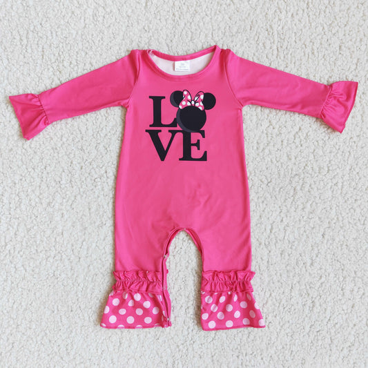 6 B8-35 LOVE Valentine's Day Rose Long Sleeve Bodysuit