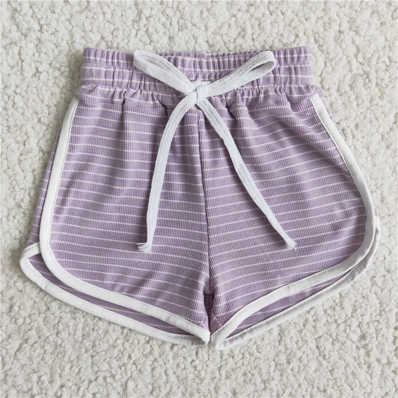 B0-10 Purple Striped Shorts