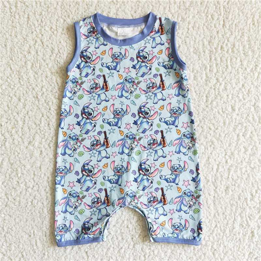 SR0009 Blue Short Sleeve Bodysuit