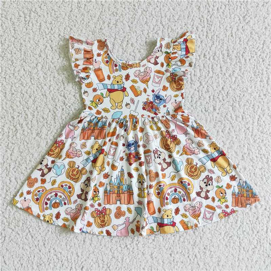 GSD0134 KIDS GIRLS HALLOWEEN CARTOON DRESS