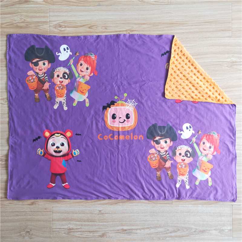 B10-19 cartoon pattern purple blanket