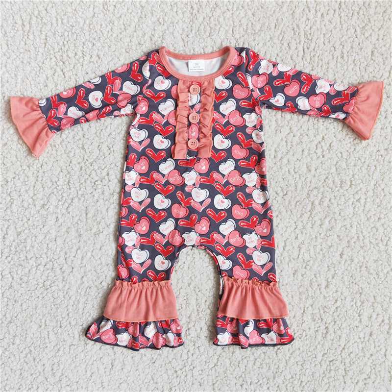 A7-10 Valentine's Day Heart Long Sleeve Romper