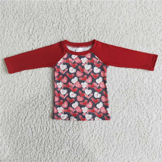 B3-4 boy heart red top