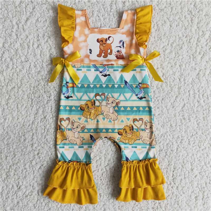 B15-10 cartoon lion romper