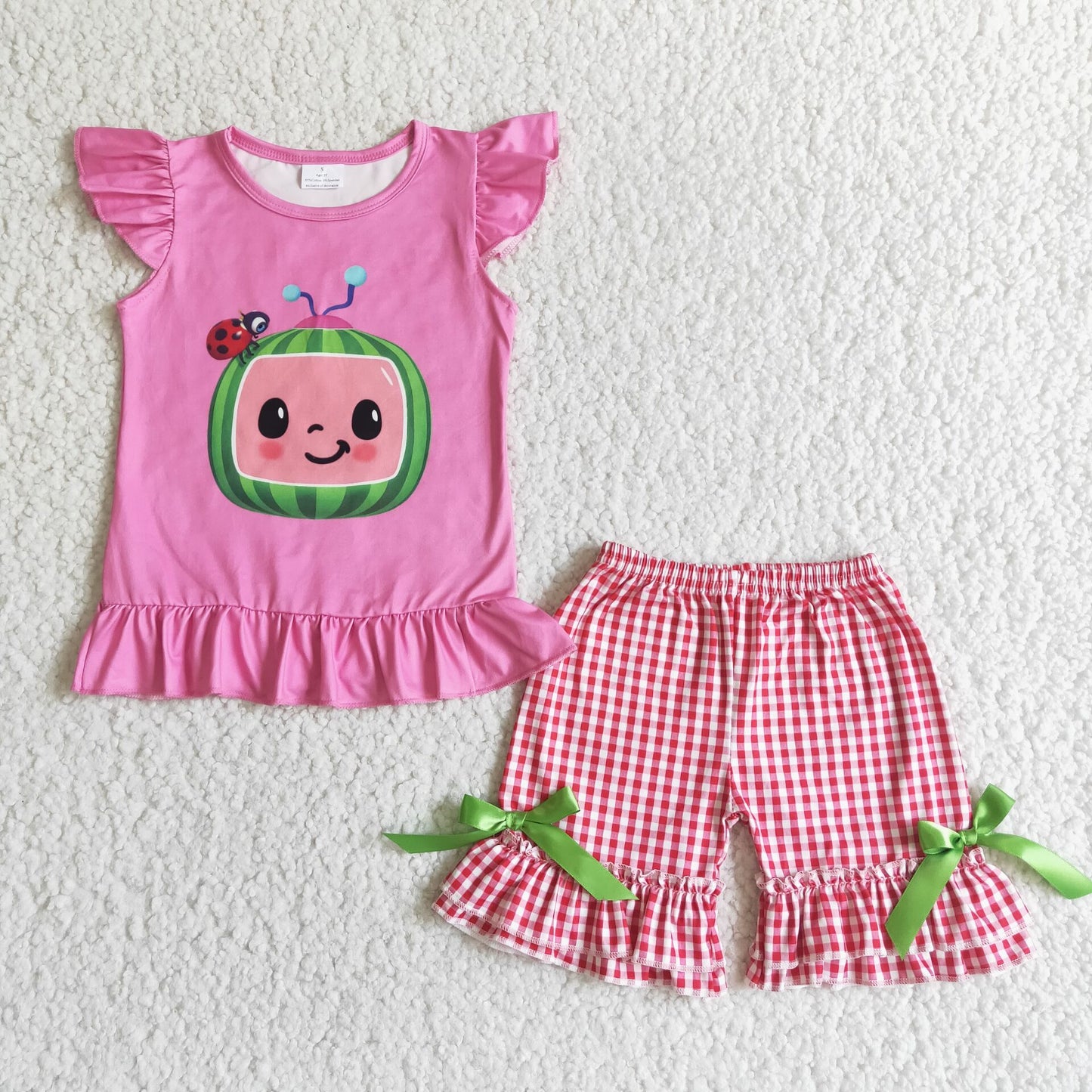 B9-30  flying sleeve plaid shorts suit