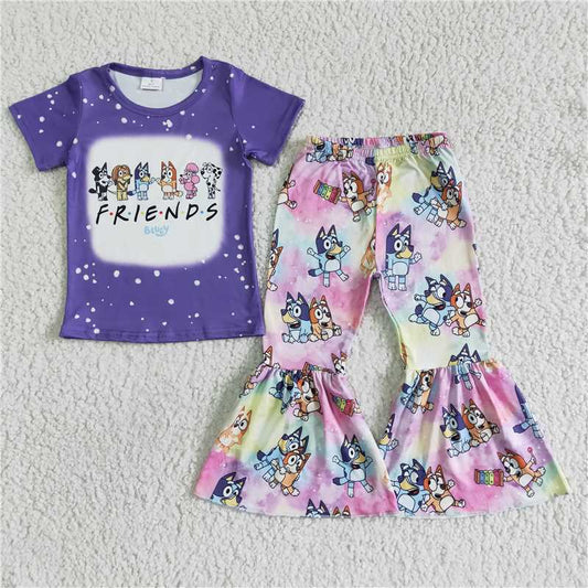 GSPO0059 Girls Blue Short Sleeve Trousers Suit