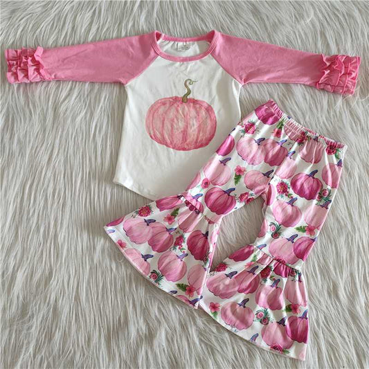 6 A8-30 Baby girls Pink Pumpkin Long Sleeve Suit