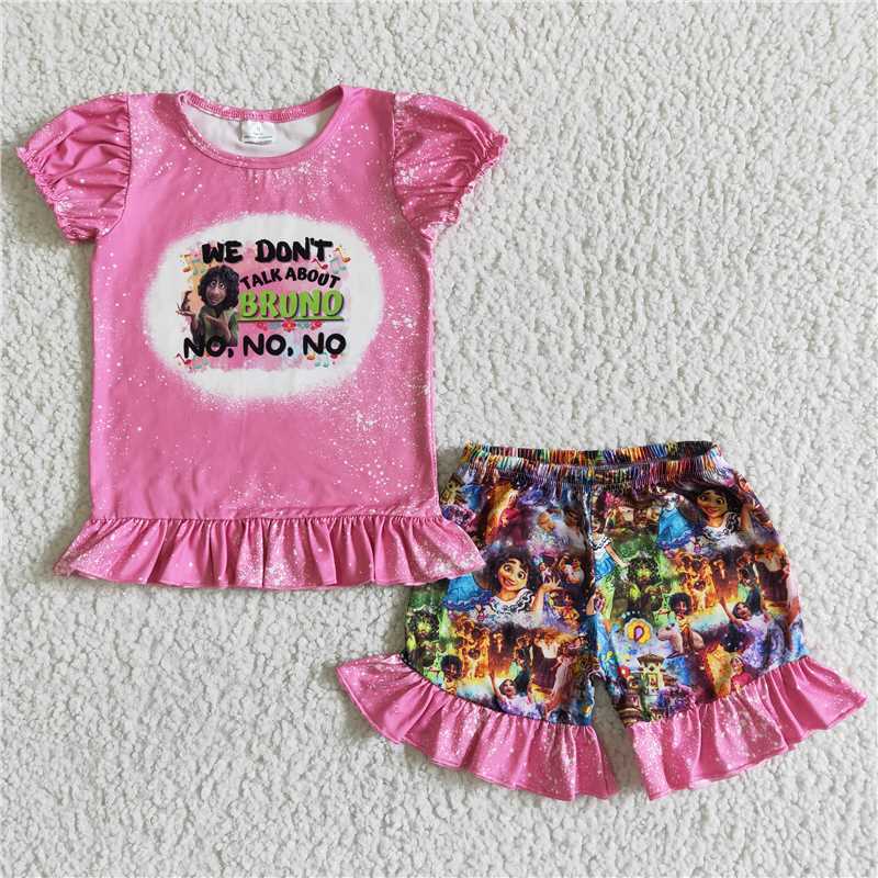 GSSO0006 Pink Short Sleeve Shorts Set