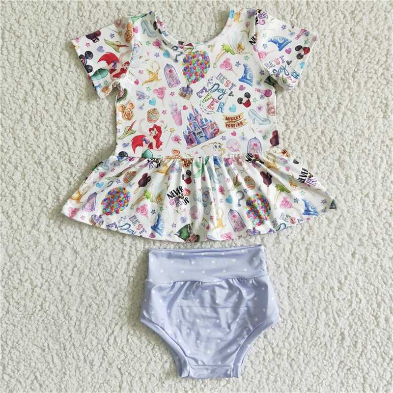 GBO0026 Purple Polka Dot Short Sleeve Briefs Set 2025 3.8