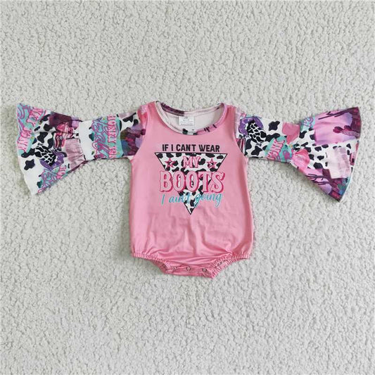 LR0004 Pink Cow Long Sleeve Bodysuit Romper D 7.12
