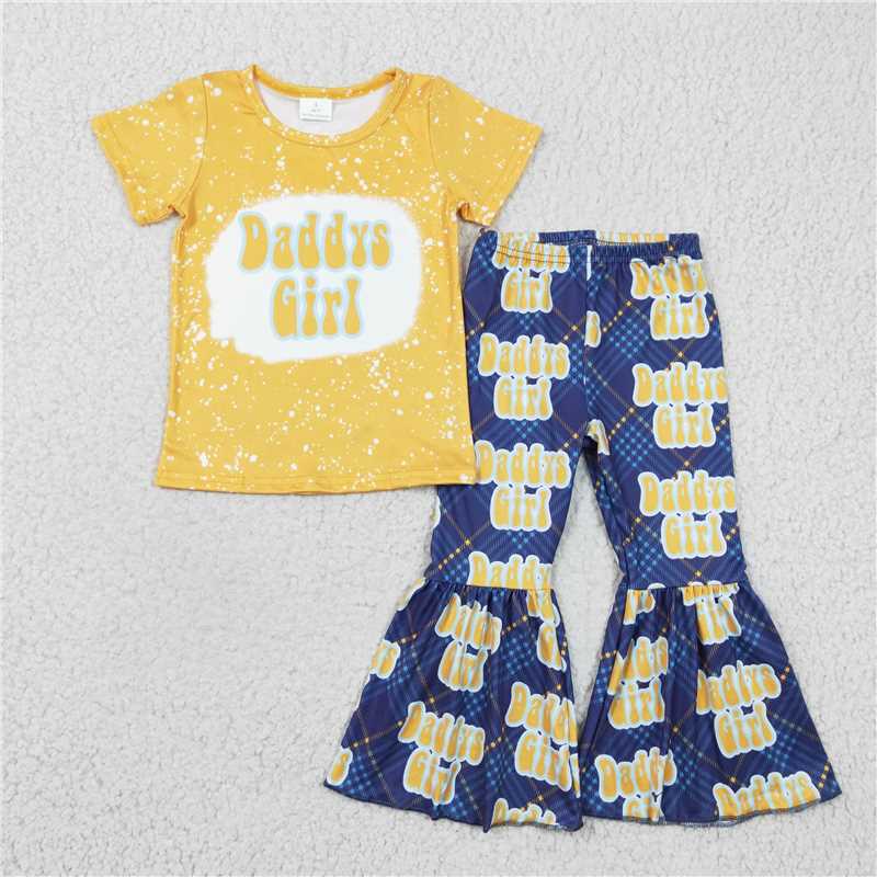 GSPO0357 Girl DADDYS GIRL yellow short-sleeved trousers