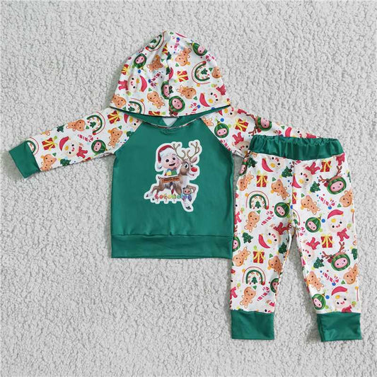 6 B6-39  Christmas Long Sleeve Hoodie Set