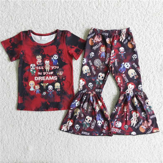 B14-1 Halloween Clown Short Sleeve + Pants Set