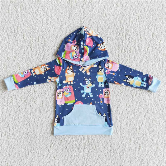 6 B2-31 Cartoon print hooded long sleeves top