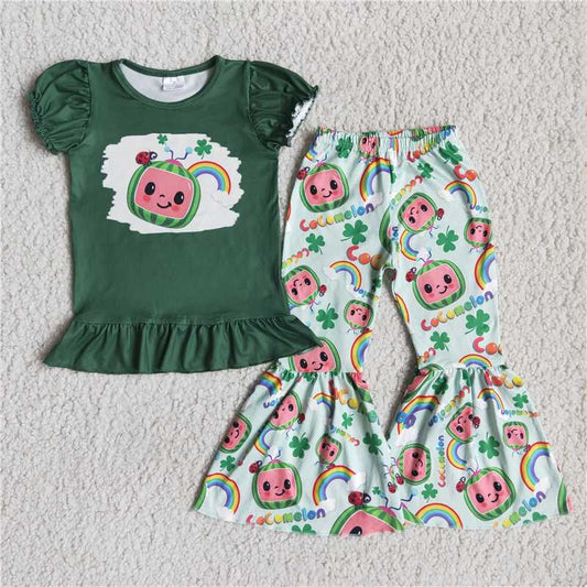 D9-2 cartoon girl short-sleeved trousers suit D 3.1