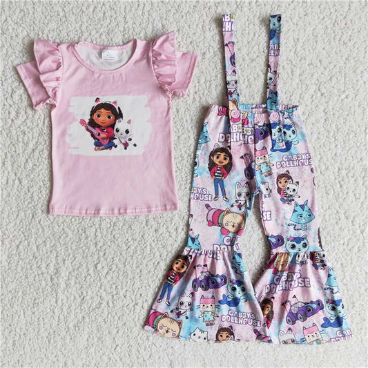 E11-29 Pink Short Sleeve Bib Suit
