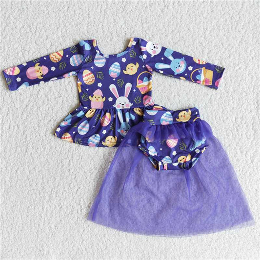 6 A29-29 EASTER CUTE BUNNY EGG TULLE BUMMIES SET