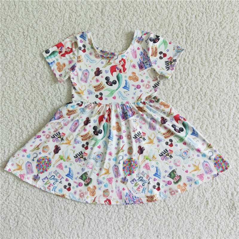 GSD0050 best day ever cartoon twirl dress