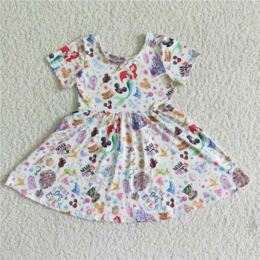 GSD0050 best day ever cartoon twirl dress
