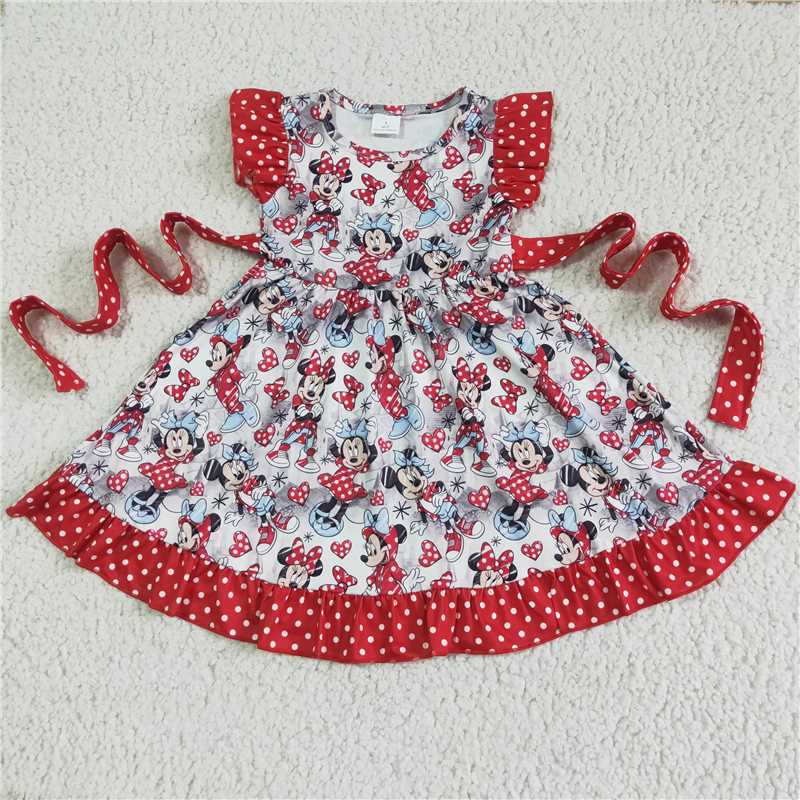 GSD0043 cartoon mouse ruffle twirl dress